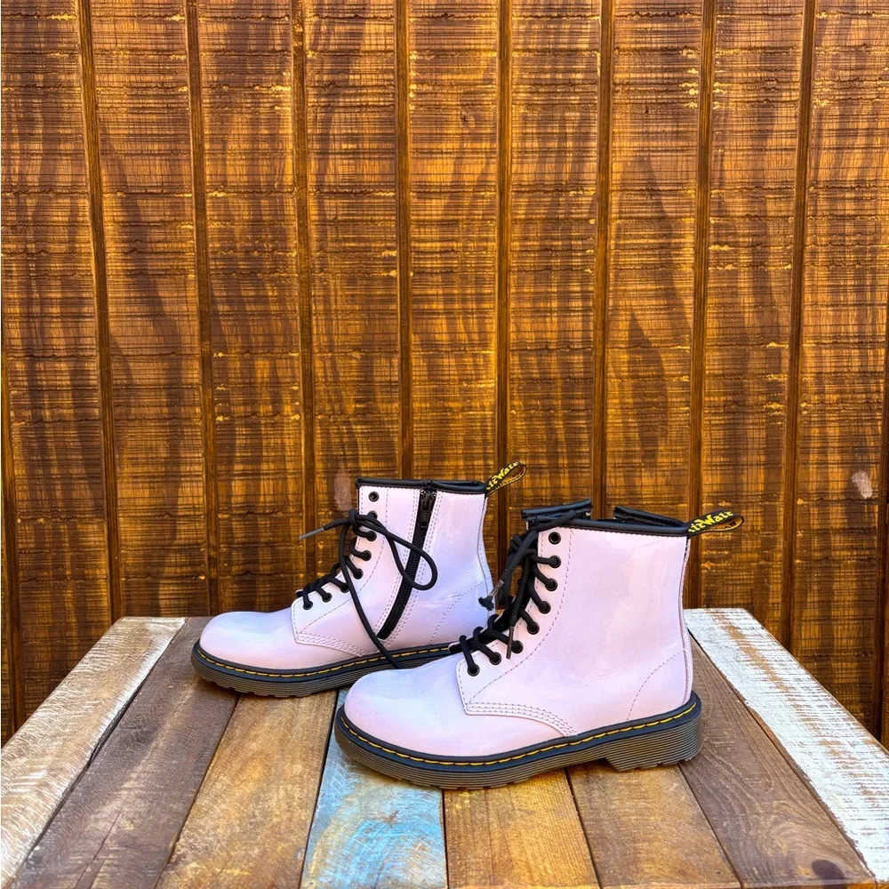 Dr. Martens Delaney Light Lavender Patent Boots